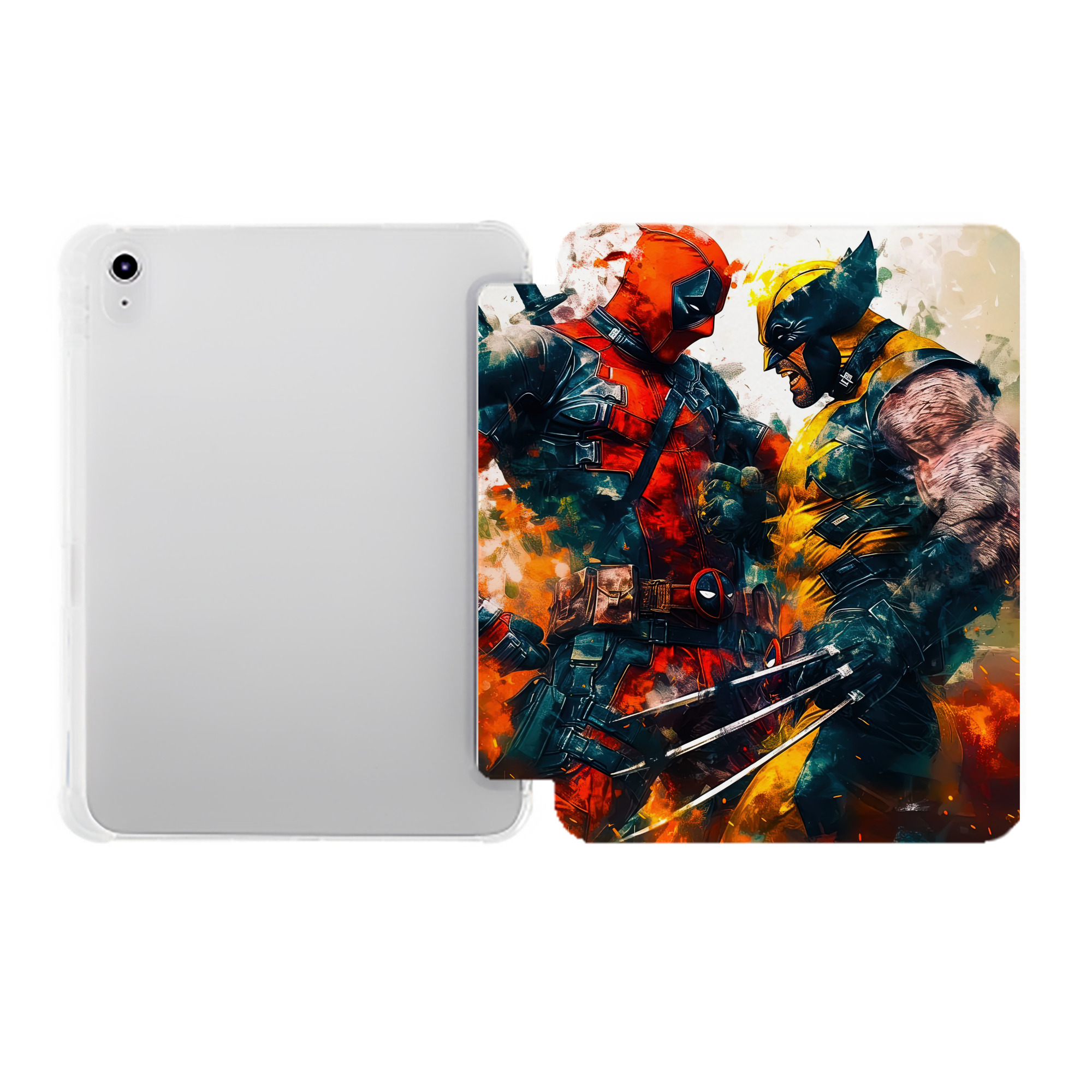（画像用） Deadpool デッドプール IPad ケース ペン収納付き 三つ折りスタンド PUレザー×シリコン 対応機種9.5/10.5/10.9インチ